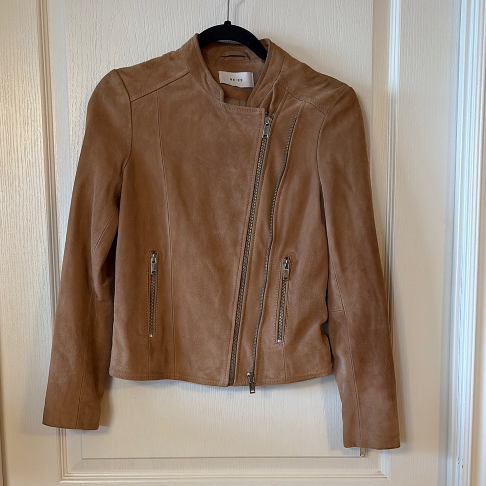 Reiss Tan Leather Jacket